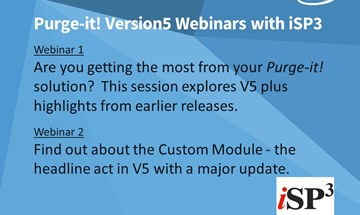 Purge-it Version 5 webinars with iSP3