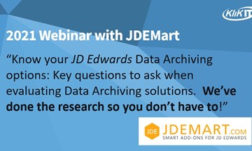 Questions to ask when choosing a JD Edwards (JDE) data archiving solution