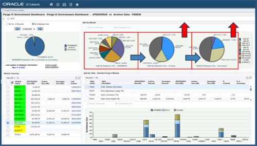 Purge-it Environment Dashboard showing Archive the Archive