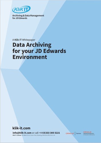 A Klik IT Whitepaper | Data Archiving for your JDE Environment