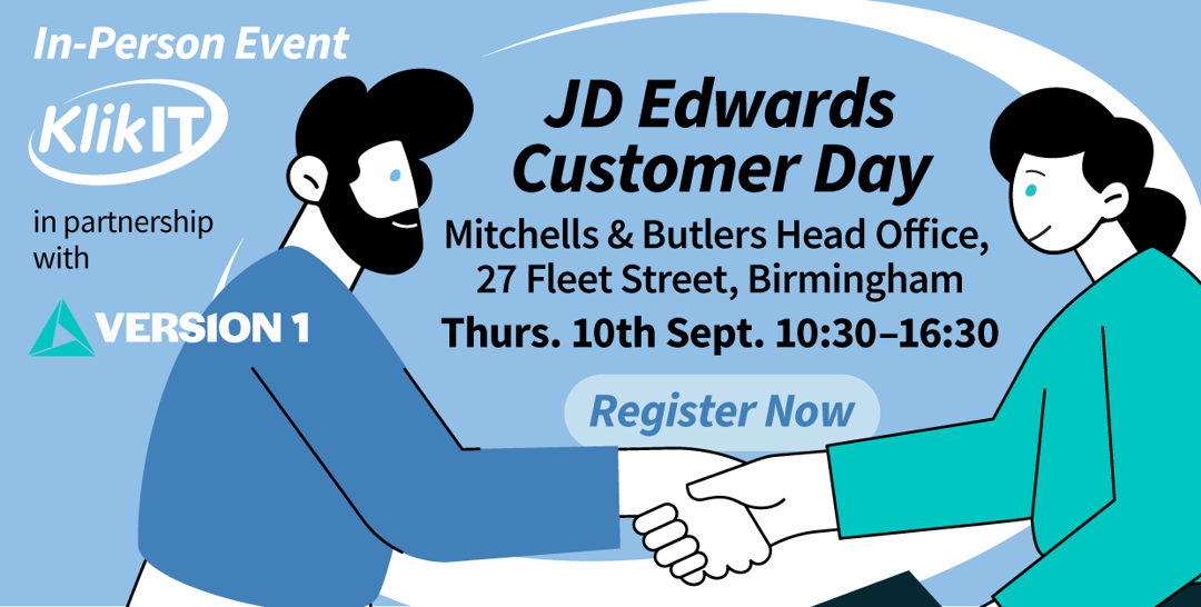 Version 1 JD Edwards Customer Day | 10th Sept, Birmingham