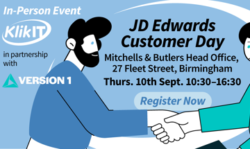 Version 1 JD Edwards Customer Day | 10th Sept, Birmingham