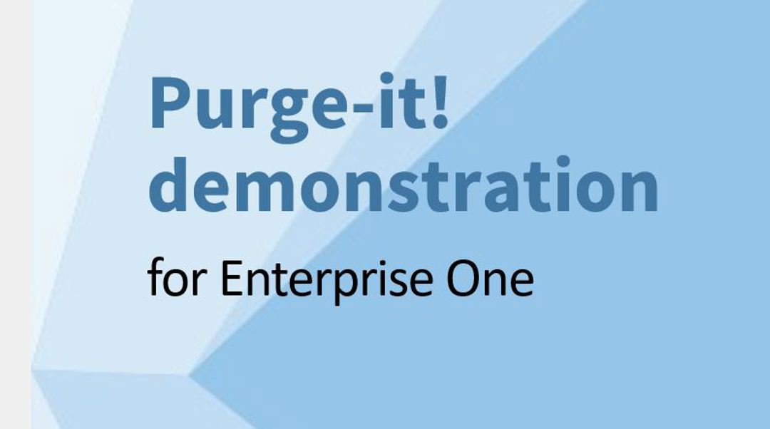 Purge-it! product demo | JD Edwards archiving | Choose a date that suits you