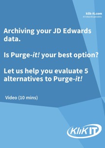 Alternatives to archiving with Purge-it! for JD Edwards