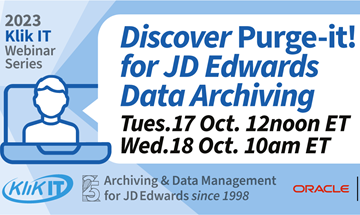 JD Edwards Data Archiving webinar | Discover Purge-it!