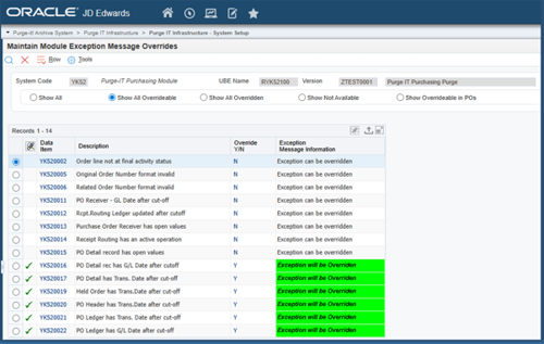 Purge-it Exception Message Overrides