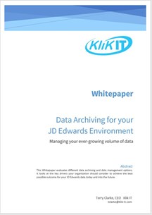 Data Archiving for your JD Edwards (JDE) Environment - Managing your ever-growing volume of data Whitepaper