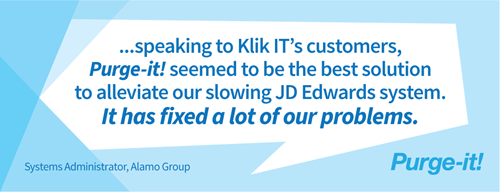 Alamo Group Inc. use Purge-it! to archive JD Edwards data