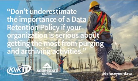 JD Edwards Case Study | Aggregate Industries | Data Retention Policy